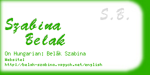 szabina belak business card