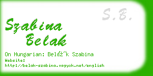 szabina belak business card